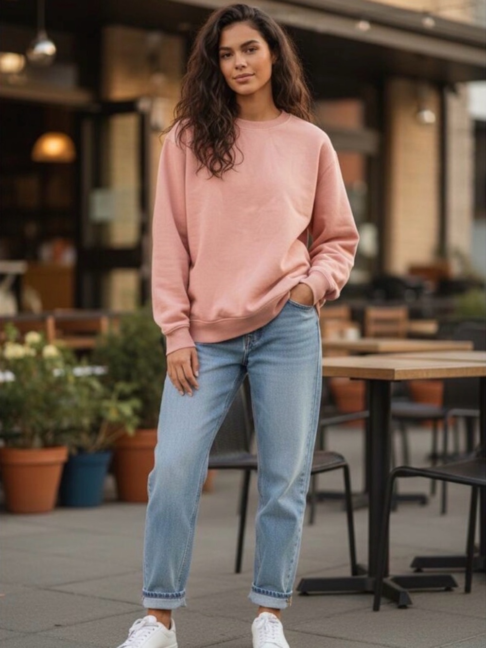Goodfellow & Co Women's Crewneck Sweatshirt - Light Blush